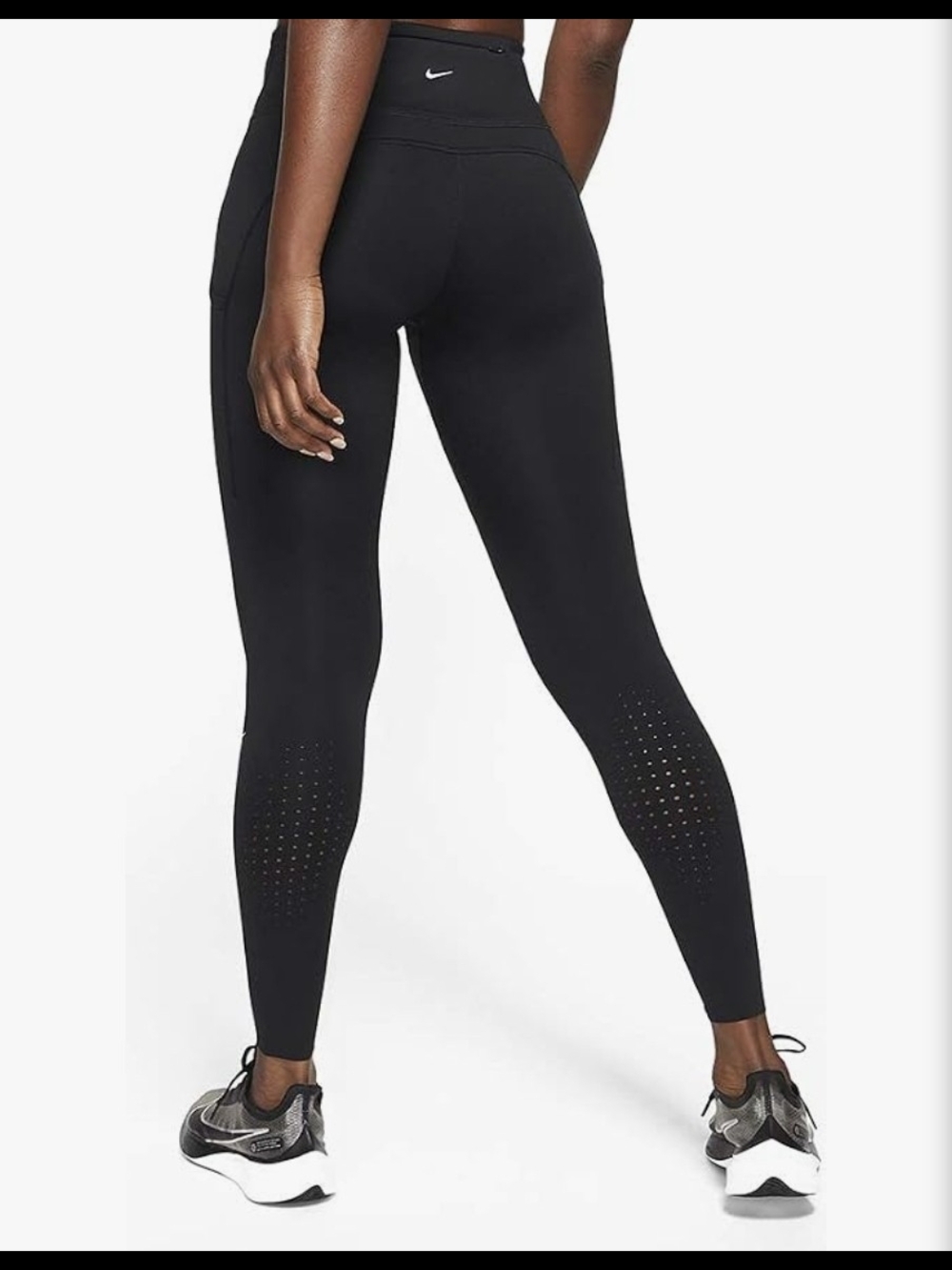 Nike  Epic Xl Black High-Waist Training Leggings with Perforated Calves Sz M